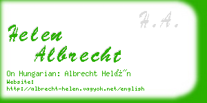 helen albrecht business card